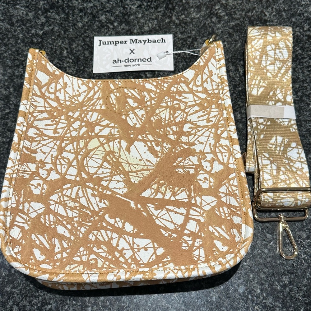 Adhorned cross-body bag with original strap, new